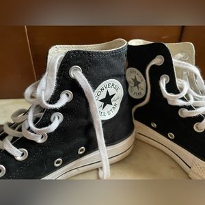 Black Converse high top platform